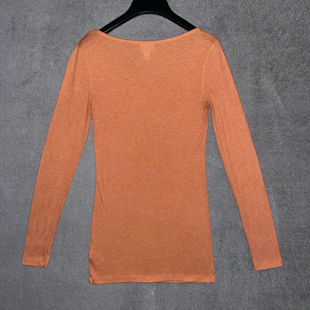 Mossimo Supply Co Ribbed Long Sleeve Scoop Neck Knit Top Size S Small Orange - Picture 8 of 10